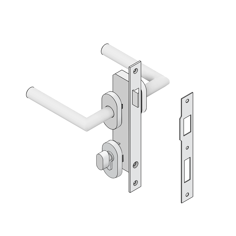 50-054-1 MODULAR SOLUTIONS SATIN MORTISE DOOR HANDLE WITH KEYED LOCK  WITH DEADBOLT